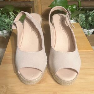 Paseart -Women's Blush Pink Espadrille Wedge Sandals